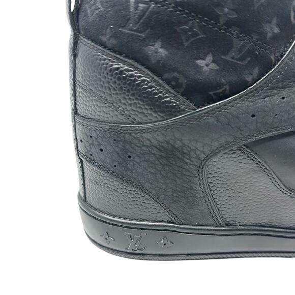 Louis Vuitton Cliff Women's Sneakers High Top Leather Suede Monogram Black Sz 39 - Picture 7 of 15